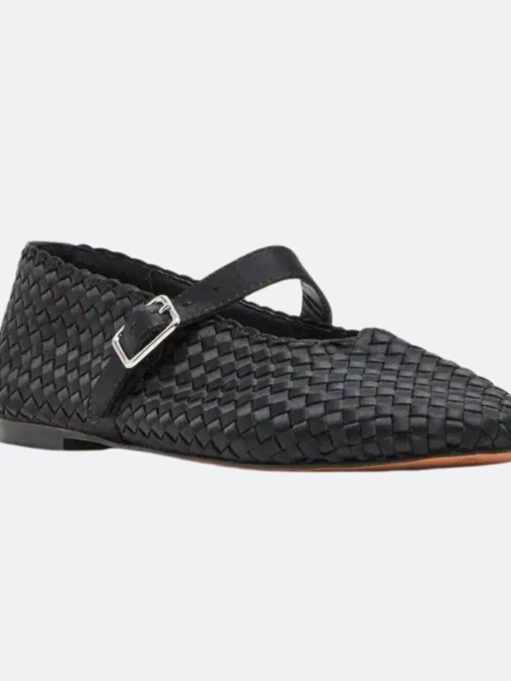 NWOT Steve Madden Valirie Black Woven Buckle Flats Womens Sz 7 Mary Janes